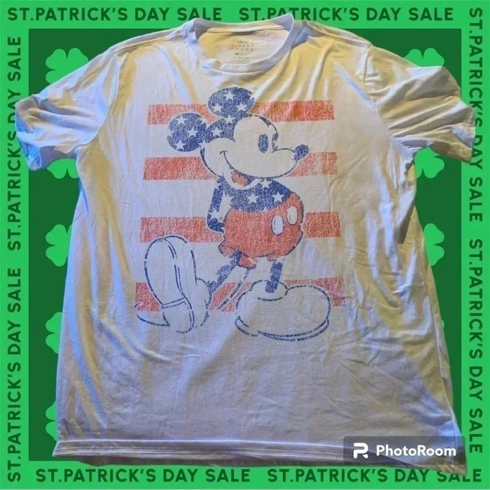 Disney Mickey Mouse Graphic Men’s Short Sleeve White T-Shirt Size XL